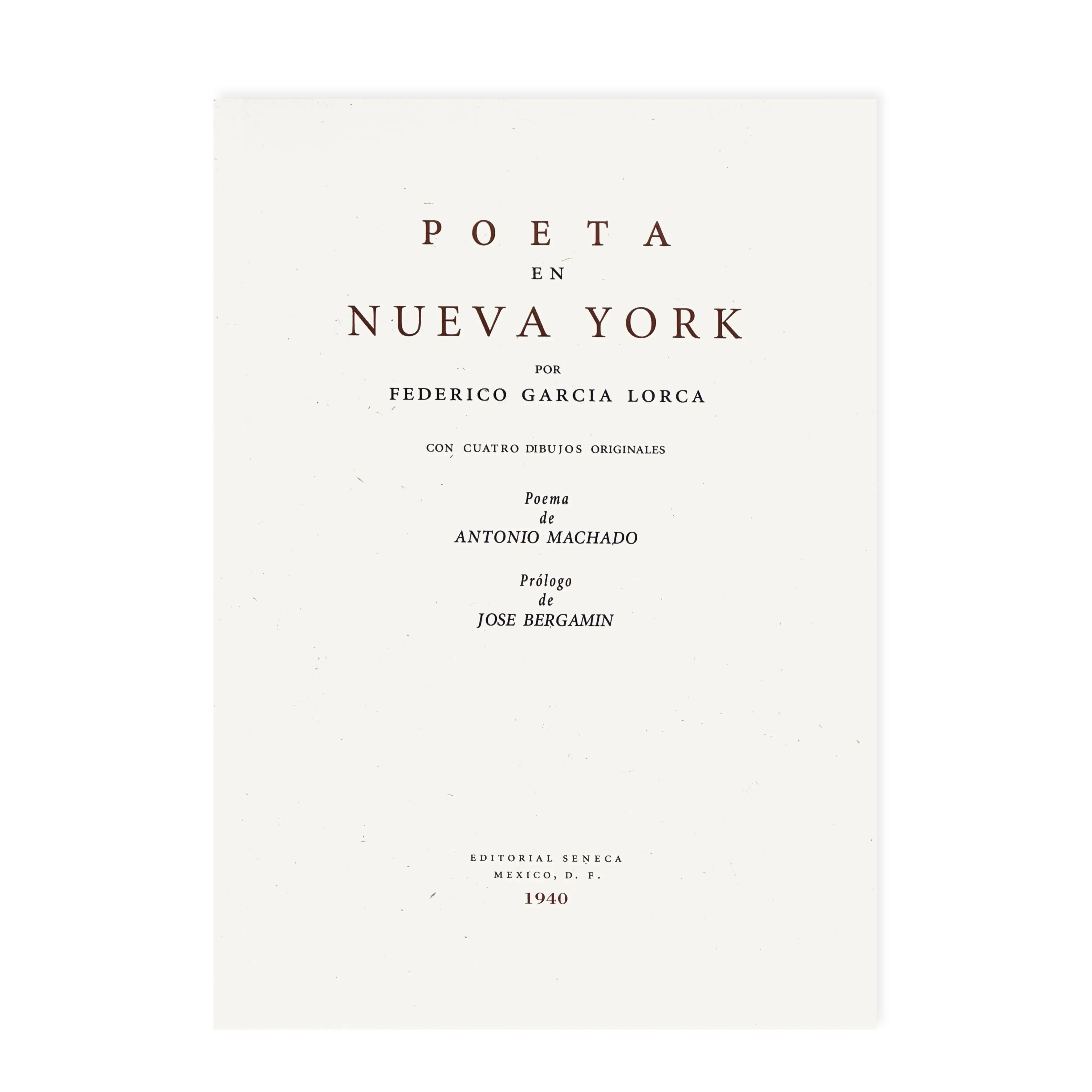 Poeta en Nueva York (Edición facsímil 1940) – Plastic Books
