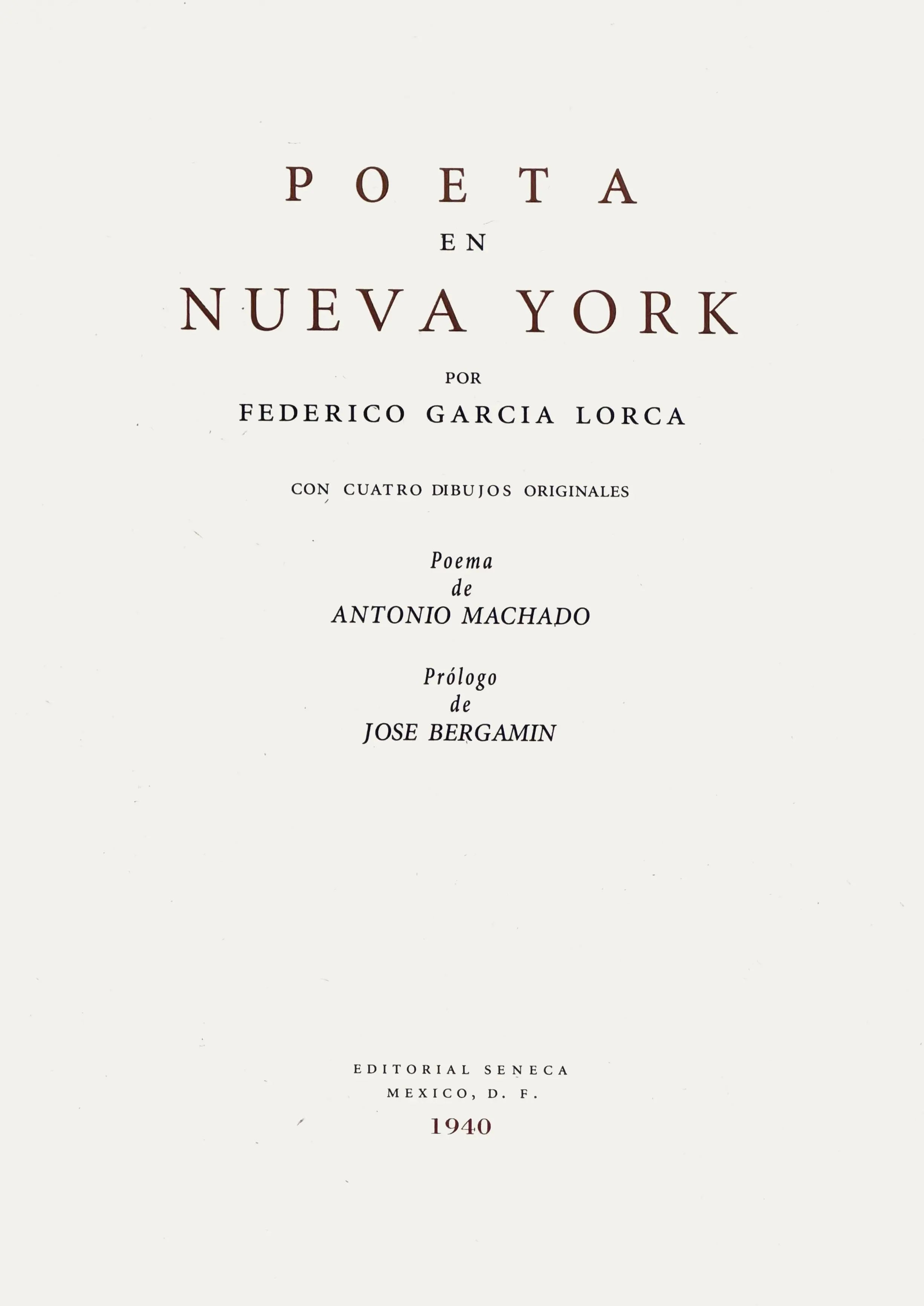 Poeta en Nueva York (Edición facsímil 1940)